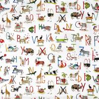 Animal Alphabet Fabric - Paintbox