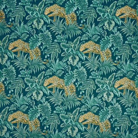 Prestigious Textiles Monsoon Fabrics Leopard Fabric - Ocean - 3977/711