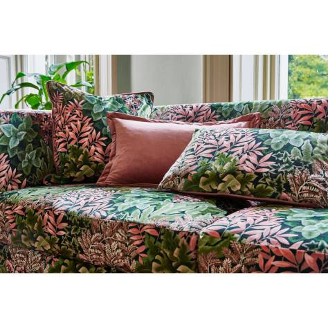 Prestigious Textiles Painted Canvas Fabrics Garden Wall Fabric - Coral - 4056/406