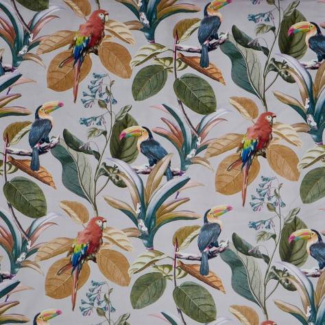 Prestigious Textiles Painted Canvas Fabrics Parrot Fabric - Amber - 4057/502