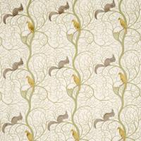 Squirrel and Dove Embroidery Fabric - Sage/Neutral
