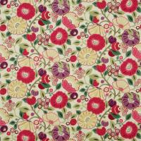 Tree Poppy Fabric - Red/Plum