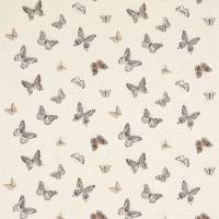 Butterfly Embroidery Fabric - Charcoal/Walnut