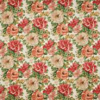 Midsummer Rose Fabric - Red/Green