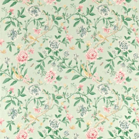 Sanderson Caverley Fabrics Porcelain Garden Fabric - Rose/Duckegg - DCAVPO203