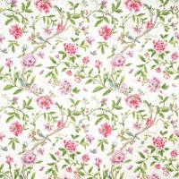 Porcelain Garden Fabric - Magenta/Leaf Green