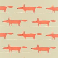 Mr Fox Fabric - Neutral/Paprika