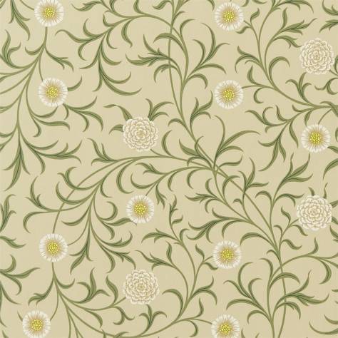 William Morris & Co Archive Prints Fabrics Scroll Fabric - Loden/Thyme - DM6F220308 - Image 1