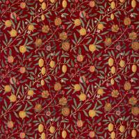 Fruit Velvet Fabric - Madder / Bayleaf