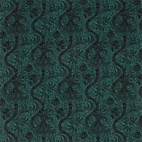 Indian Flock Velvet Fabric - Cerulean / Walnut