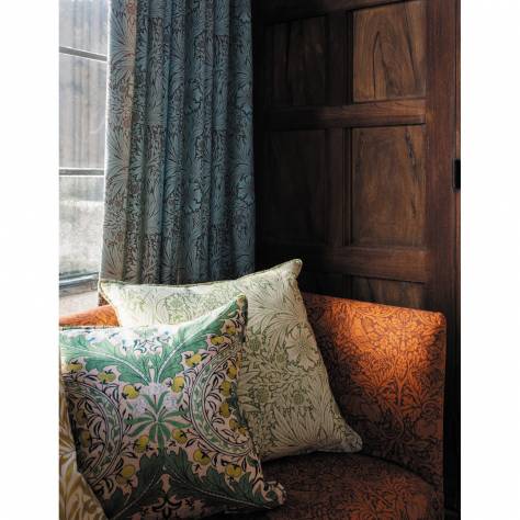 William Morris & Co Ben Pentreath Cornubia Fabrics Merton Fabric - Burnt Orange/Chartreuse - MCOP226994