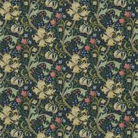 Golden Lily Fabric - Midnight/Green