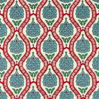 Anar Trellis Fabric - Serpertine/Crimson