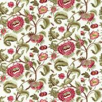 Flame Stitch Tree Fabric - Evergreen/Tuscan Pink