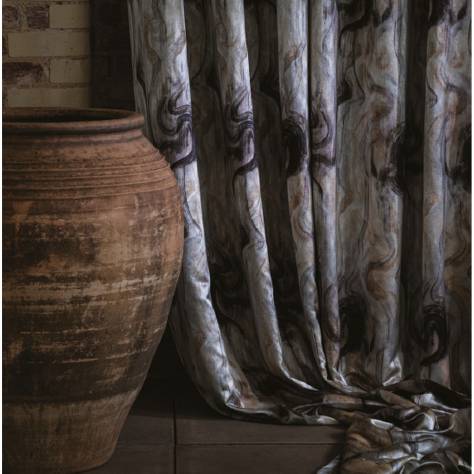 Clarke & Clarke Dimora Fabrics Tessuto Fabric - Nero/Silver - F1552/03