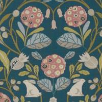 Forester Fabric - Teal/Blush