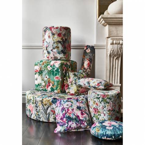 Studio G Floral Flourish Fabrics Rugosa Velvet Fabric - Noir - F1574/02 - Image 3