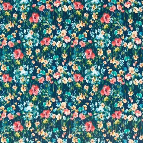 Studio G Floral Flourish Fabrics Wild Meadow Velvet Fabric - Midnight - F1575/02 - Image 1