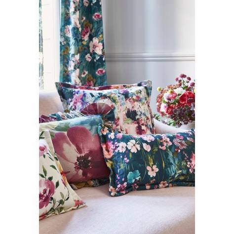 Studio G Floral Flourish Fabrics Wild Meadow Velvet Fabric - Mineral - F1575/03 - Image 4