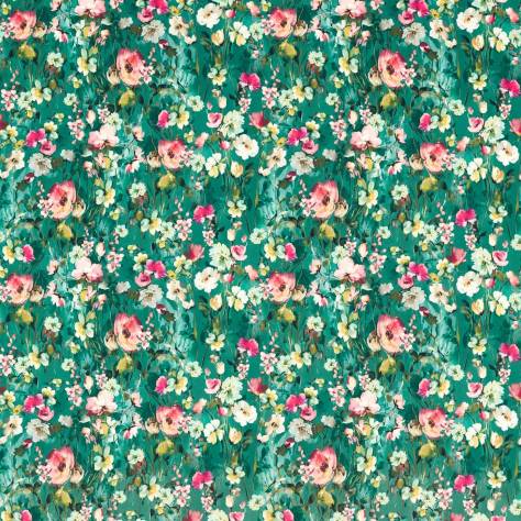 Studio G Floral Flourish Fabrics Wild Meadow Velvet Fabric - Mineral - F1575/03 - Image 1