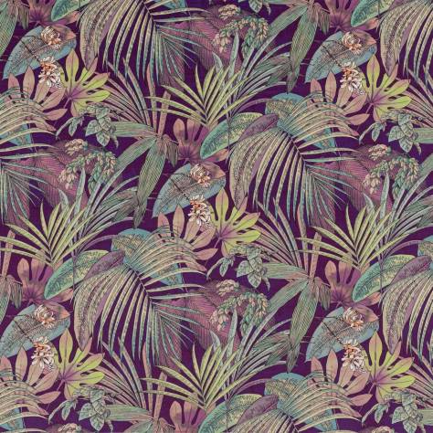 Beaumont Textiles Urban Jungle Fabrics Hutan Palm Fabric - Plum - hutan-palm-plum