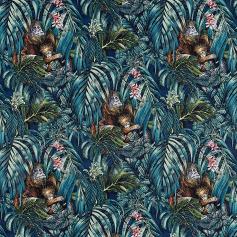 Beaumont Textiles Urban Jungle Fabrics Sumatra Fabric - Indigo - sumatra-indigo