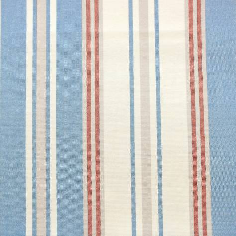 Jane Churchill Linhope Fabrics Hopwell Stripe Fabric - Blue/Red - J872F-01