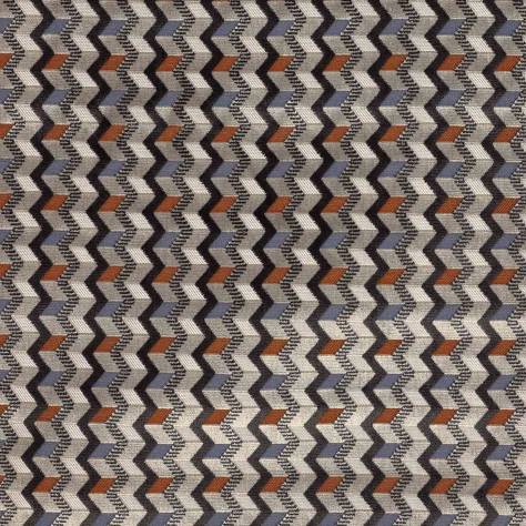 Jane Churchill Peli Fabrics Peli Fabric - Indigo / Copper - J0038-04