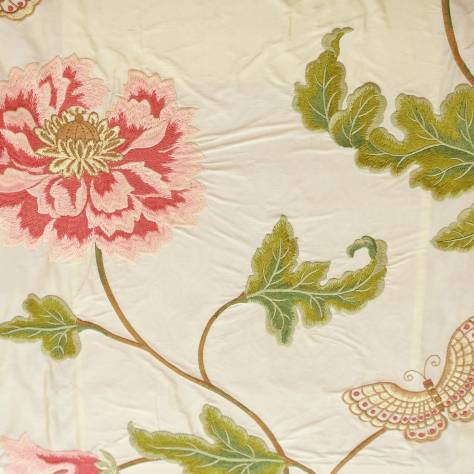 Colefax & Fowler  Baptista Fabrics Oriental Poppy Fabric - Pink/Green - F3302/01