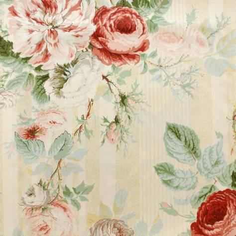 Colefax & Fowler  Classic Prints Fabrics Jubilee Rose Fabric - Pink/Green - F1313/01