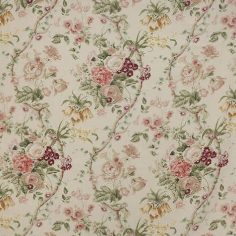 Colefax & Fowler  Leonora Fabrics Monmouth Fabric - Pink / Green - F4659-01