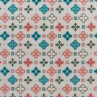 Tarbouche Fabric - Stone / Teal / Blush