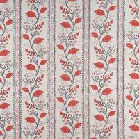 Pomegranate Trail Fabric - Red / French Blue / Natural