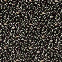 Wild Strawberry Embroidery Fabric - Noir