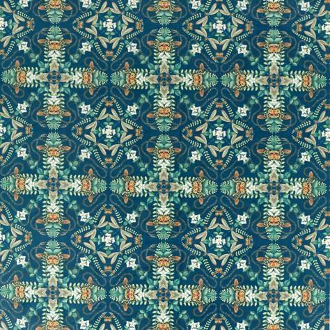 Wedgwood Botanical Wonders Fabrics Emerald Forest Velvet Fabric - Midnight - F1585/01