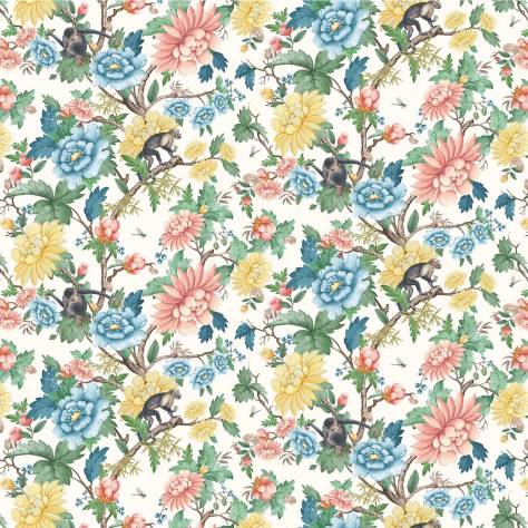 Wedgwood Botanical Wonders Fabrics Sapphire Garden Fabric - Ivory - F1603/01
