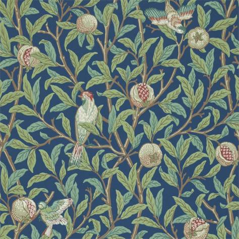 William Morris & Co Archive II Wallpapers Bird &amp; Pomegranate Wallpaper - Blue/Sage - DARW212540