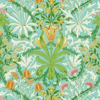 Woodland Weeds Wallpaper - Orange/Turqoise