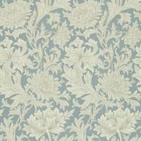 Chrysanthemum Toile Wallpaper - China Blue/Cream