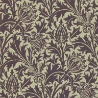Thistle Wallpaper - Mulberry/Linen