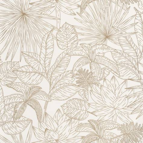 Caselio  L'Odyssee Wallpapers Hawai Wallpaper - Blanc / Dore - OYS101430020