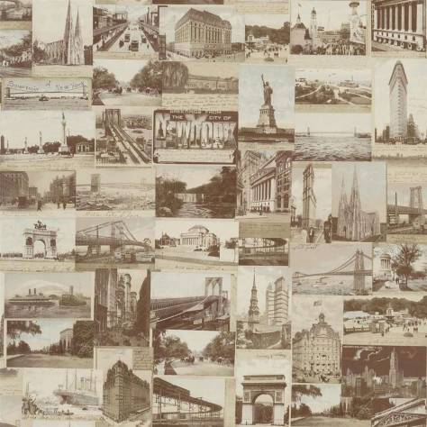 Ralph Lauren Signature Loft Papers Wallpapers New York Postcard Wallpaper - Sepia - PRL5000/02