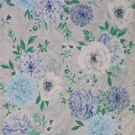 Matthew Williamson Belvoir Wallpapers Duchess Garden Wallpaper - Grey / Persian Blue / White - W7147-05
