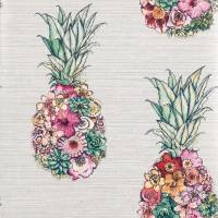 Ananas Wallpaper - Cerise / Lemon / Mint