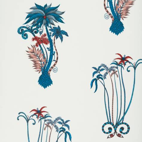 Emma Shipley Animalia Wallpapers Emma J Shipley Jungle Palms Wallpaper - Blue - W0101/01