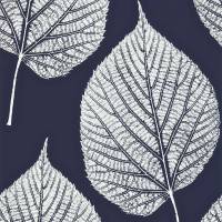 Leaf Wallpaper - Indigo/Chalk