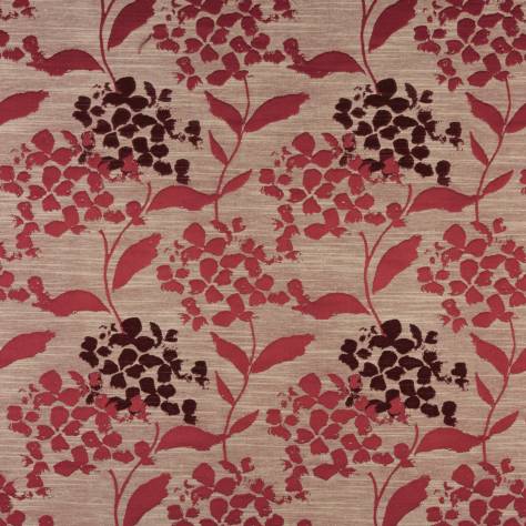 Prestigious Textiles Eden Fabrics Hydrangea Fabric - Cranberry - 1470/316