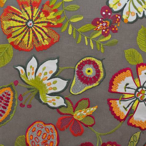 Prestigious Textiles Rainforest Fabrics Passion Flower Fabric - Paprika - 3577/328