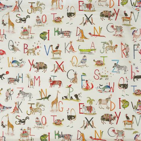 Prestigious Textiles My World Fabric Animal Alphabet Fabric - Fudge - 8628/196 - Image 1