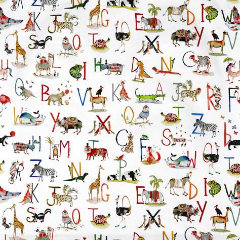 Prestigious Textiles My World Fabric Animal Alphabet Fabric - Paintbox - 8628/335